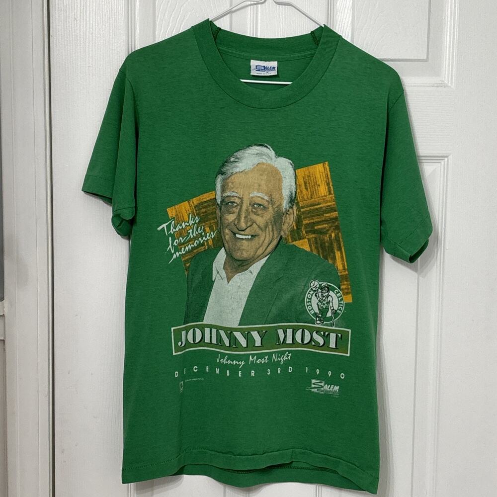 Vintage Salem Johnny Most Night BOSTON CELTICS NBA Team Single Stitch T-Shirt M
